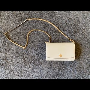 Tory Burch Robinson Leather Wallet on a Chain